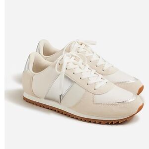 J. Crew Cream and Silver Women's Sneakers in Size 8 NWOT